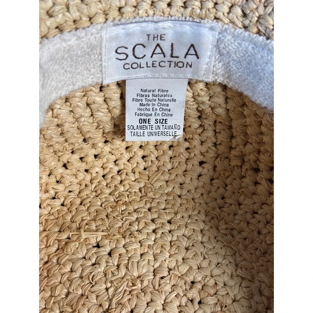 The Scala Collection Women Natural Fiber Straw Sun‎ Hat Tan Boater One Size